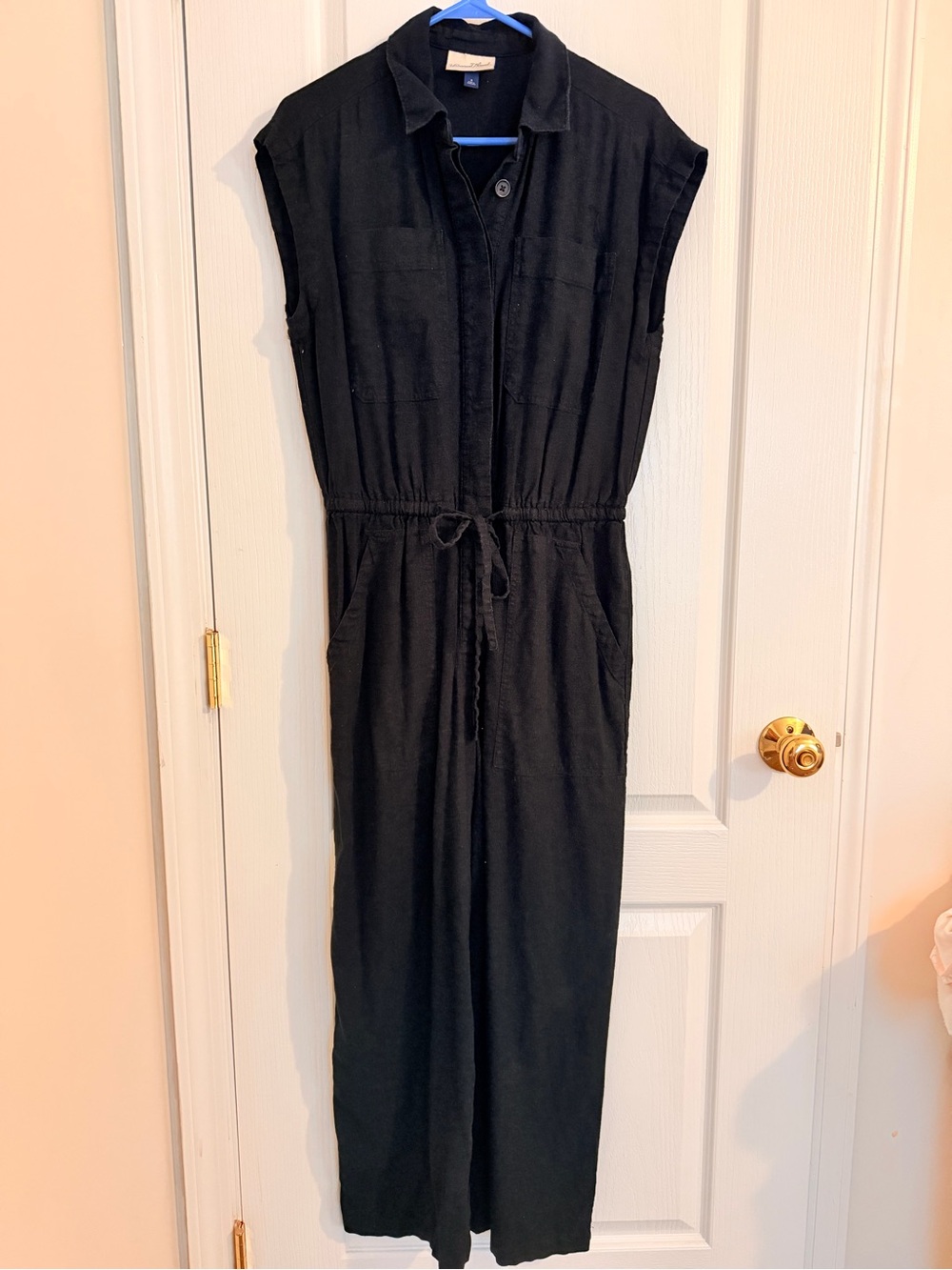 Universal Thread - Cap Sleeve Black Drawstring Jumpsuit